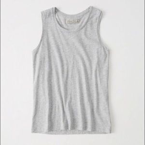 Grey abercrombie slub muscle tank